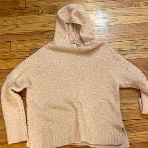 Pink wool hoodie